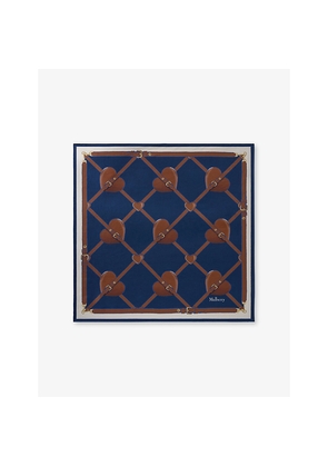 Womens Mulberry Heart Pockets Silk-Twill Pocket Square