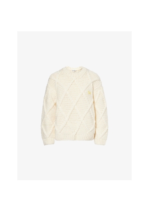 Womens Stine Goya Logo-Embroidered Cable-Knit Jumper