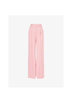 Womens Veronica Beard Marbeau Wide-Leg Stretch-Twill Trousers