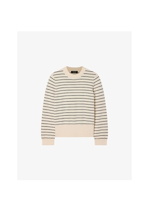 Womens Whistles Striped Relaxed-Fit Knitted Jumper