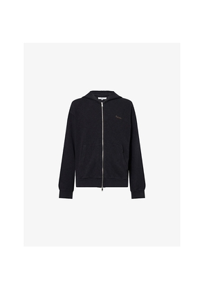 Mens Palmes Waffle-Knit Zip-Up Cotton Hoody