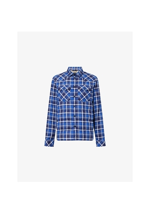 Mens Moncler Grenoble Gelt Checked Padded Woven Overshirt
