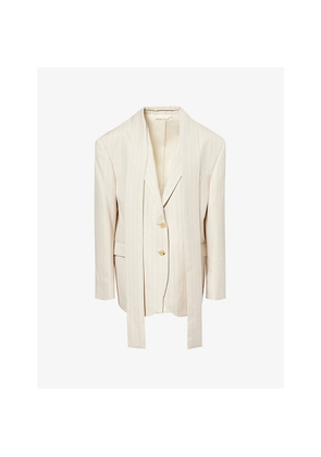 Womens Acne Studios Pinstripe Single-Breasted Wool Blazer