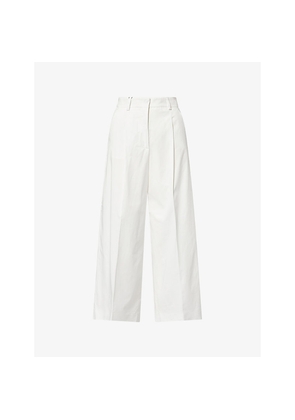 Womens Weekend Max Mara High-Rise Straight-Leg Cotton-Blend Trousers