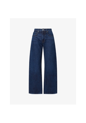 Womens Paige Arellia Skimmer Barrel-Leg Denim Jeans