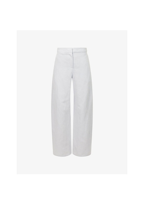 Womens Samsoe Samsoe Saroko Wide-Leg Cotton and Linen-Blend Trousers