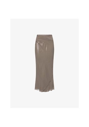 Womens Rick Owens Bias-Cut Silk Midi Skirt