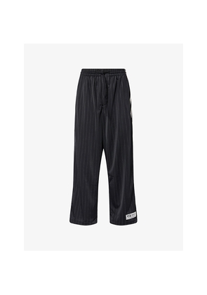 Mens Y3 Logo-Print Basketball Woven Jogging Bottoms