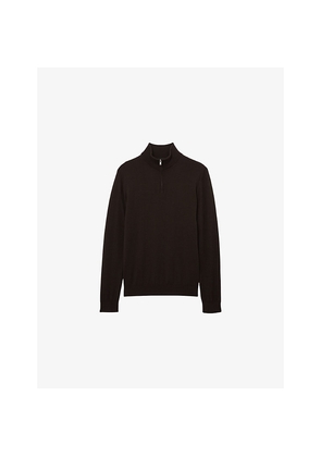 Mens Reiss Blackhall Zip-Neck Merino-Wool Jumper