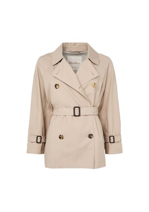 Belted short trench coat