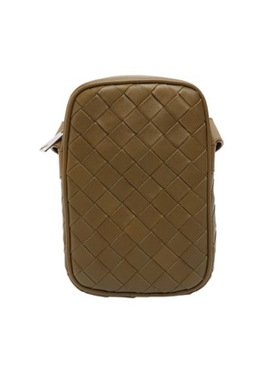 Intrecciato zippered phone pouch