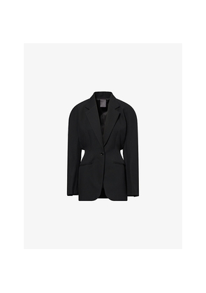 Womens Mugler Grain Single-Breasted Wool Blazer