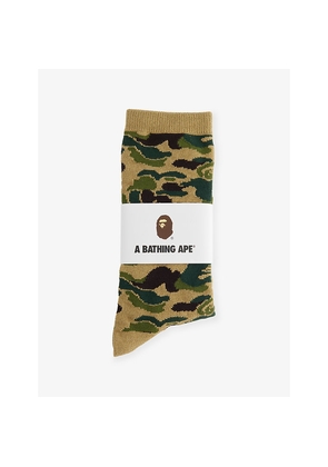 Mens A Bathing Ape Camo-Print Stretch-Cotton Socks