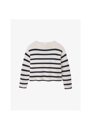 Womens The White Company Striped Knitted Wool-Blend Jumper