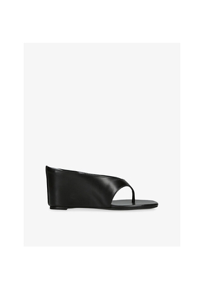 Womens Jude Yaga Leather Wedge Sandals