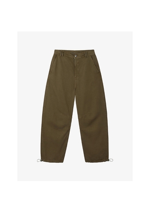 Womens The White Company Barrel-Leg Lyocell and Cotton Trousers