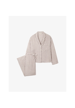 Womens The White Company Gingham Relaxed-Fit Cotton Pyjamas