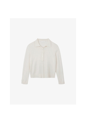 Womens The White Company Polo-Collar Relaxed-Fit Wool-Blend Jumper