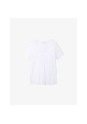 Womens The White Company The Perfect V-Neck Cotton-Jersey T-Shirt