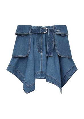 Denim cargo skirt