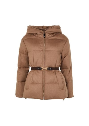 Belted puffer jacket