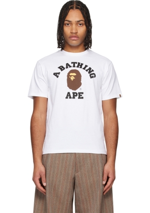BAPE White College T-shirt