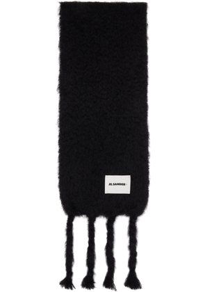 Jil Sander Black Slim Wool Blend Scarf