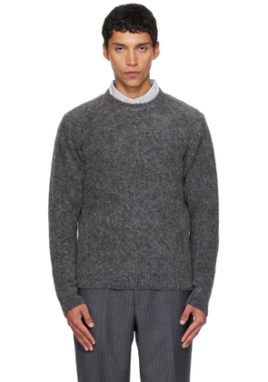 COOR Gray Hairy Alpaca-Blend Crewneck Sweater
