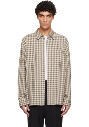 Solid Homme Brown Small Check Shirt