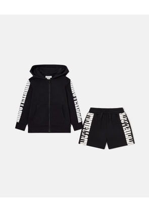 Stella McCartney - Logo Tape Tracksuit Set, Woman, Black, Size: 8