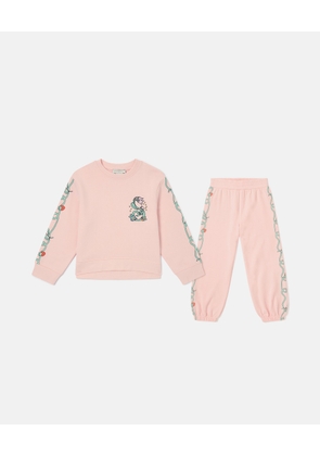 Stella McCartney - Floral Graphic Tracksuit Set, Woman, Pink, Size: 4