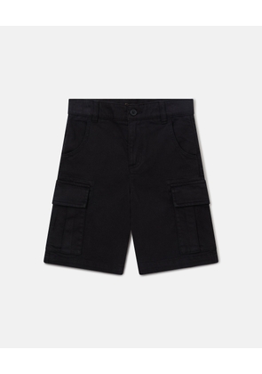 Stella McCartney - Gabardine Cargo Shorts, Woman, Black, Size: 3
