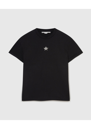 Stella McCartney - Crystal Star Embroidered T-Shirt, Woman, Weiß, Size: S