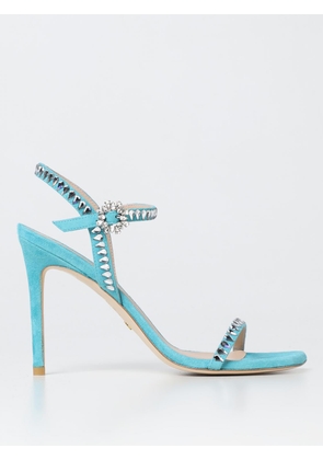 Ballet Stuart Weitzman sandal in suede with teardrop rhinestones