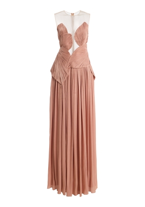 Costarellos Serenne Lurex Georgette Gown - Moda Operandi
