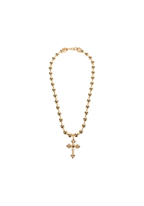 Large Beaded Chain Cross Necklace