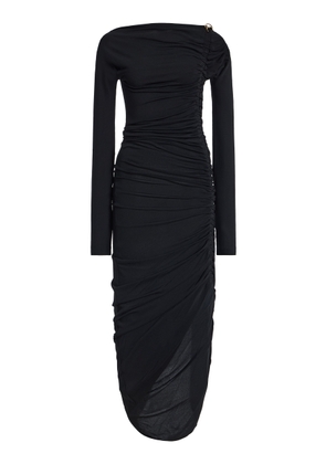 Ferragamo Ruched Jersey-Crepe Maxi Dress - Moda Operandi