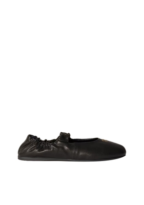Ruched Leather Ballerinas