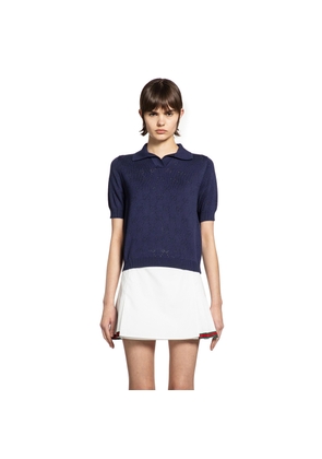 GG Pointelle Cotton Silk Polo Shirt