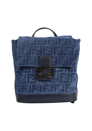 Denim Flocked FF Backpack