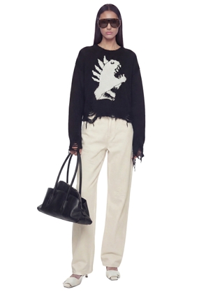 Jacquard Intarsia Cropped Sweater