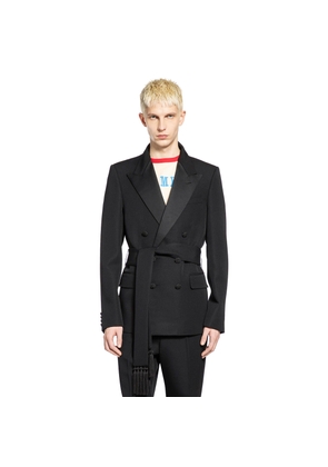 Double-Breasted Wool Blazer with Belt