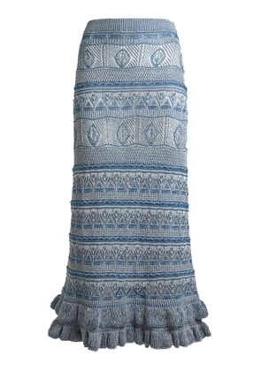Etro Ruffled Cotton Knit Midi Skirt - Moda Operandi