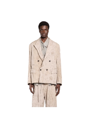 Digital Print Double-Breasted Blazer