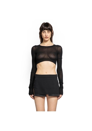 Temple LS Crop Tee In Viscose Silk Rib