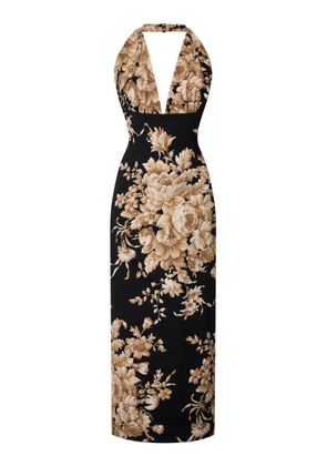 Dolce & Gabbana Floral Silk-Charmeuse Midi Halter Dress - Moda Operandi