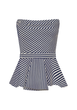 Andres Otalora Alborada Draped Cotton Twill Peplum Top - Moda Operandi