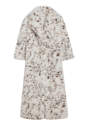 Apparis Gabrielle Snow Leopard Faux Fur Spotted Maxi Coat - Moda Operandi