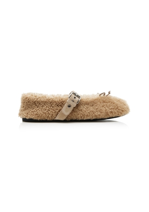 Miu Miu Shearling Ballet Flats - Moda Operandi