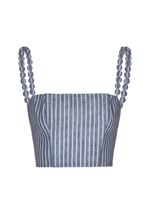 Andres Otalora Esperame Striped Cropped Top - Moda Operandi